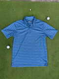 Pebble Beach Blue Striped Performance Polo