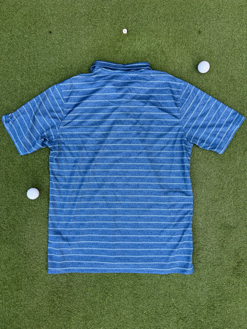 Pebble Beach Blue Striped Performance Polo